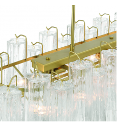 Sophia 16 Light Island, Brass with Clear Tronchi Style Glassware-(AC12105BR)-Artcraft