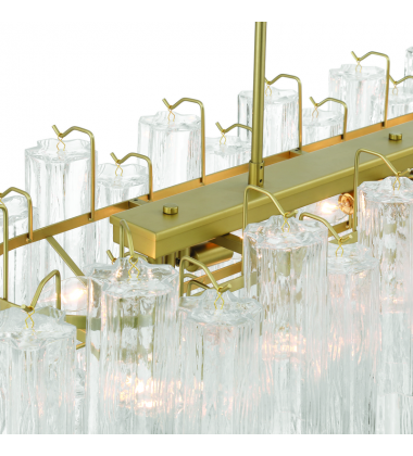 Sophia 16 Light Island, Brass with Clear Tronchi Style Glassware-(AC12105BR)-Artcraft Sophia 16 Light Island, Brass with Clear Tronchi Style Glassware-(AC12105BR)-Artcraft