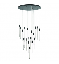 Celine 20 Light Integrated LED Chandelier, Brass with Laser Lined Glass Rods-(AC12140BK)-Artcraft