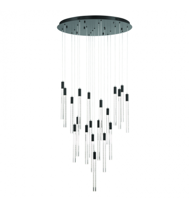 Celine 20 Light Integrated LED Chandelier, Brass with Laser Lined Glass Rods-(AC12140BK)-Artcraft