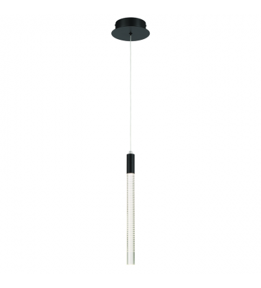Celine 1 Light Integrated LED Pendant, Black with Laser Lined Glass Rods-(AC12141BK)-Artcraft Celine 1 Light Integrated LED Pendant, Black with Laser Lined Glass Rods-(AC12141BK)-Artcraft
