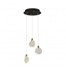 Snowflake 3 Light Integrated LED Pendant, Satin Brass-(AC12151BB)-Artcraft