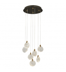 Snowflake 7 Light Integrated LED Chandelier, Satin Brass-(AC12152BB)-Artcraft