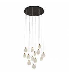 Snowflake 13 Light Integrated LED Chandelier, Satin Brass-(AC12153BB)-Artcraft