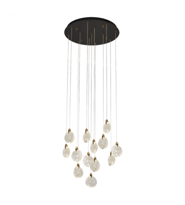 Snowflake 13 Light Integrated LED Chandelier, Satin Brass-(AC12153BB)-Artcraft