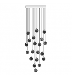 Snowflake 20 Light Integrated LED Chandelier, Satin Brass-(AC12155BB)-Artcraft