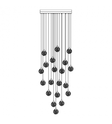 Snowflake 20 Light Integrated LED Chandelier, Satin Brass-(AC12155BB)-Artcraft