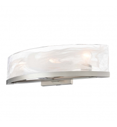 Skye 3 Light Bathroom Vanity, Brushed Nickel with Wispy White Murano Style Glass-(AC12173BN)-Artcraft