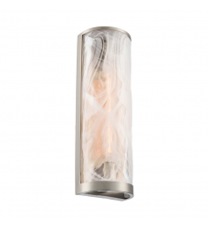 Skye 2 Light Wall Sconce, Brushed Nickel with Wispy White Murano Style Glass-(AC12177BN)-Artcraft