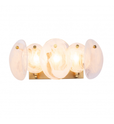 Lily 3 Light Bathroom Vanity, Brushed Brass with Wispy White Murano Style Glass-(AC12213BR)-Artcraft