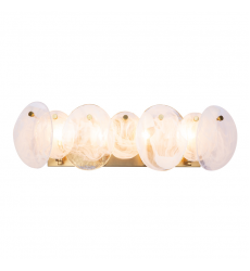 Lily 4 Light Bathroom Vanity, Brushed Brass with Wispy White Murano Style Glass-(AC12214BR)-Artcraft