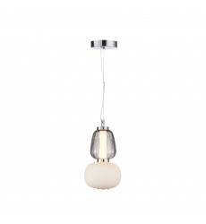  Cyra Collection 1-Light Doublt Shade Pendant Chrome-(AC6701SM)-Artcraft