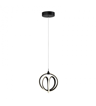  Rose 1 Light LED Pendant Black-(AC6730BK)-Artcraft