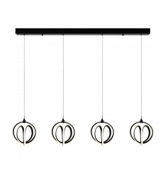  Rose 4 Light LED Chandelier Black-(AC6734BK)-Artcraft