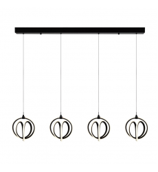  Rose 4 Light LED Chandelier Black-(AC6734BK)-Artcraft