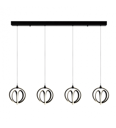 Rose 4 Light LED Chandelier Black-(AC6734BK)-Artcraft Rose 4 Light LED Chandelier Black-(AC6734BK)-Artcraft