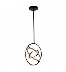  Trilogy Collection Integrated LED Pendant, Black & Brass-(AC6740BB)-Artcraft