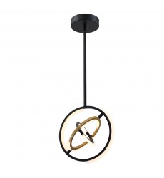  Trilogy Collection Integrated LED 13 in. Pendant, Black and Gold-(AC6742BB)-Artcraft