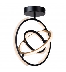  Trilogy Collection Integrated LED Semi-Flush Mount, Black & Brass-(AC6745BB)-Artcraft