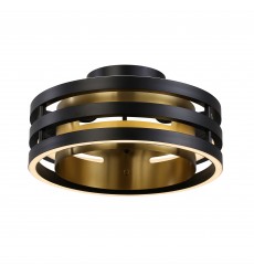  Toledo Collection 1-Light Semi-Flush Mount Black and Brushed Brass-(AC6752BB)-Artcraft