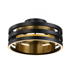 Toledo Collection 1-Light Semi-Flush Mount Black and Brushed Brass-(AC6752BB)-Artcraft