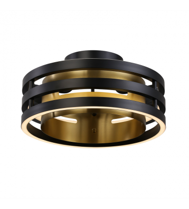  Toledo Collection 1-Light Semi-Flush Mount Black and Brushed Brass-(AC6752BB)-Artcraft