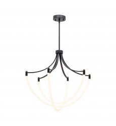  Cascata Collection 3-Light Chandelier Black and Brushed Brass-(AC6810BK)-Artcraft