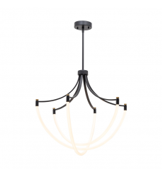  Cascata Collection 3-Light Chandelier Black and Brushed Brass-(AC6810BK)-Artcraft