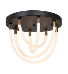  Cascata Collection 1-Light Flush Mount Black and Brushed Brass-(AC6811BK)-Artcraft