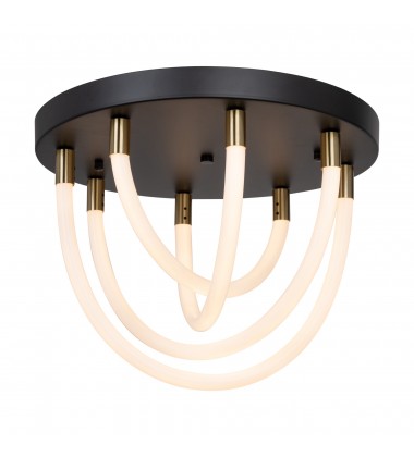  Cascata Collection 1-Light Flush Mount Black and Brushed Brass-(AC6811BK)-Artcraft