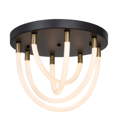 Cascata Collection 1-Light Flush Mount Black and Brushed Brass-(AC6811BK)-Artcraft Cascata Collection 1-Light Flush Mount Black and Brushed Brass-(AC6811BK)-Artcraft