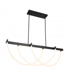  Cascata Collection Island Light Black and Brushed Brass-(AC6813BK)-Artcraft