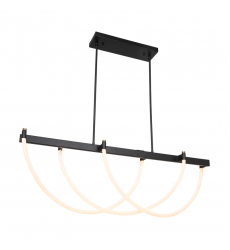  Cascata Collection Island Light Black and Brushed Brass-(AC6813BK)-Artcraft