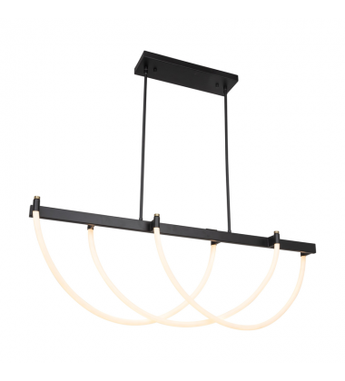 Cascata Collection Island Light Black and Brushed Brass-(AC6813BK)-Artcraft Cascata Collection Island Light Black and Brushed Brass-(AC6813BK)-Artcraft