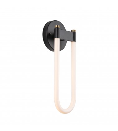 Cascata Collection 1-Light Sconce Black and Brushed Brass-(AC6814BK)-Artcraft Cascata Collection 1-Light Sconce Black and Brushed Brass-(AC6814BK)-Artcraft