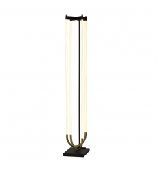Cascata Integrated LED Floor Lamp, Black and Brushed Brass-(AC6816BK)-Artcraft