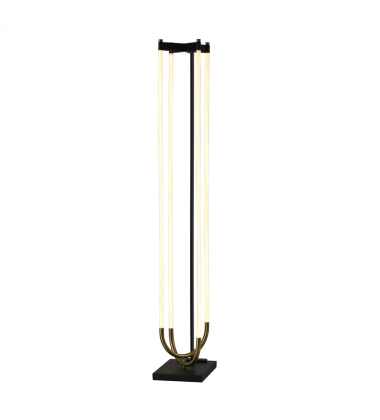 Cascata Integrated LED Floor Lamp, Black and Brushed Brass-(AC6816BK)-Artcraft