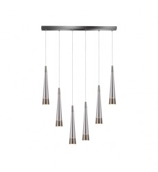  Sunnyvale Collection 6-Light Island Light Pearl Black and Smoke-(AC6826SM)-Artcraft