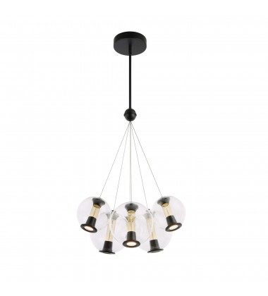  Arlo Collection 6-Light Chandelier Black-(AC6846BK)-Artcraft