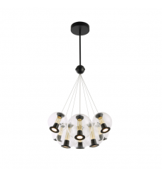  Arlo Collection 8-Light Chandelier Black-(AC6848BK)-Artcraft