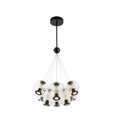  Arlo Collection 8-Light Chandelier Black-(AC6848BK)-Artcraft