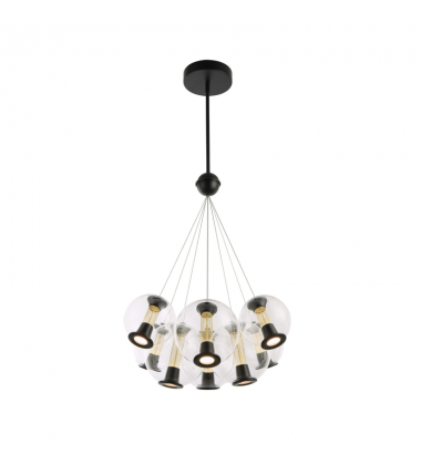 Arlo Collection 8-Light Chandelier Black-(AC6848BK)-Artcraft Arlo Collection 8-Light Chandelier Black-(AC6848BK)-Artcraft