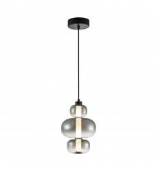 Astra Integrated LED Pendant, Black with Smoke Ombre Glassware-(AC6910SM)-Artcraft