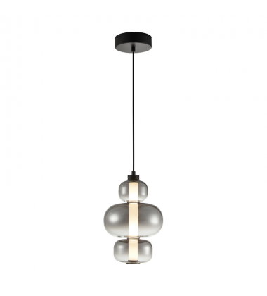 Astra Integrated LED Pendant, Black with Smoke Ombre Glassware-(AC6910SM)-Artcraft