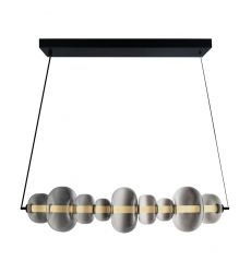 Astra Integrated LED Island Light, Black with Smoke Ombre Glassware-(AC6911SM)-Artcraft