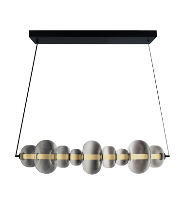 Astra Integrated LED Island Light, Black with Smoke Ombre Glassware-(AC6911SM)-Artcraft Astra Integrated LED Island Light, Black with Smoke Ombre Glassware-(AC6911SM)-Artcraft