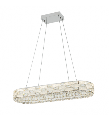 Elegance Integrated LED Island Light, Chrome with Crystal Glassware-(AC6924PN)-Artcraft Elegance Integrated LED Island Light, Chrome with Crystal Glassware-(AC6924PN)-Artcraft