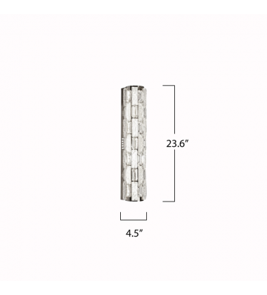 Elegance Integrated LED Wall Sconce, Chrome with Crystal Glassware-(AC6927PN)-Artcraft