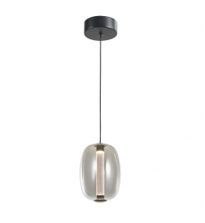 Vega Integrated LED Pendant, Black with Dark Smoke Glassware-(AC6951SM)-Artcraft