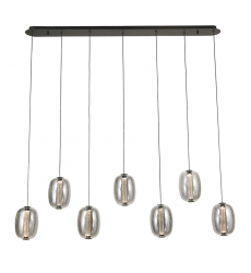 Vega Integrated LED Island Light, Black with Dark Smoke Glassware-(AC6957SM)-Artcraft